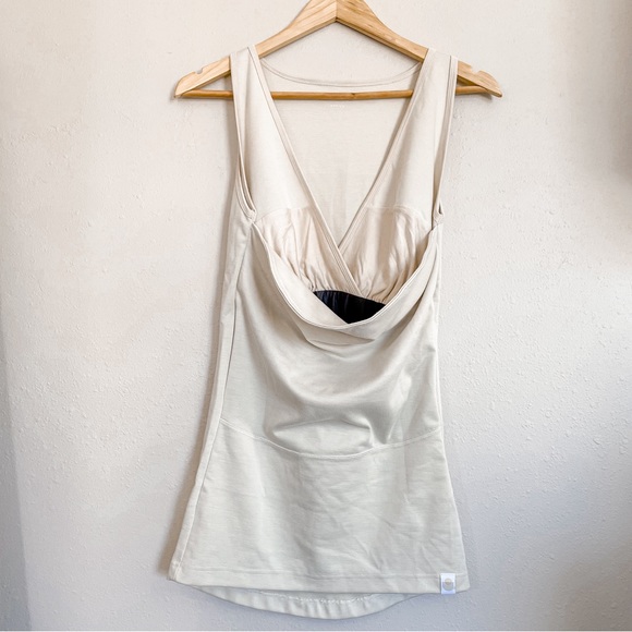 Nursing & Babywear Scoop Neck Tank Top in Cream - Picture 2 of 10